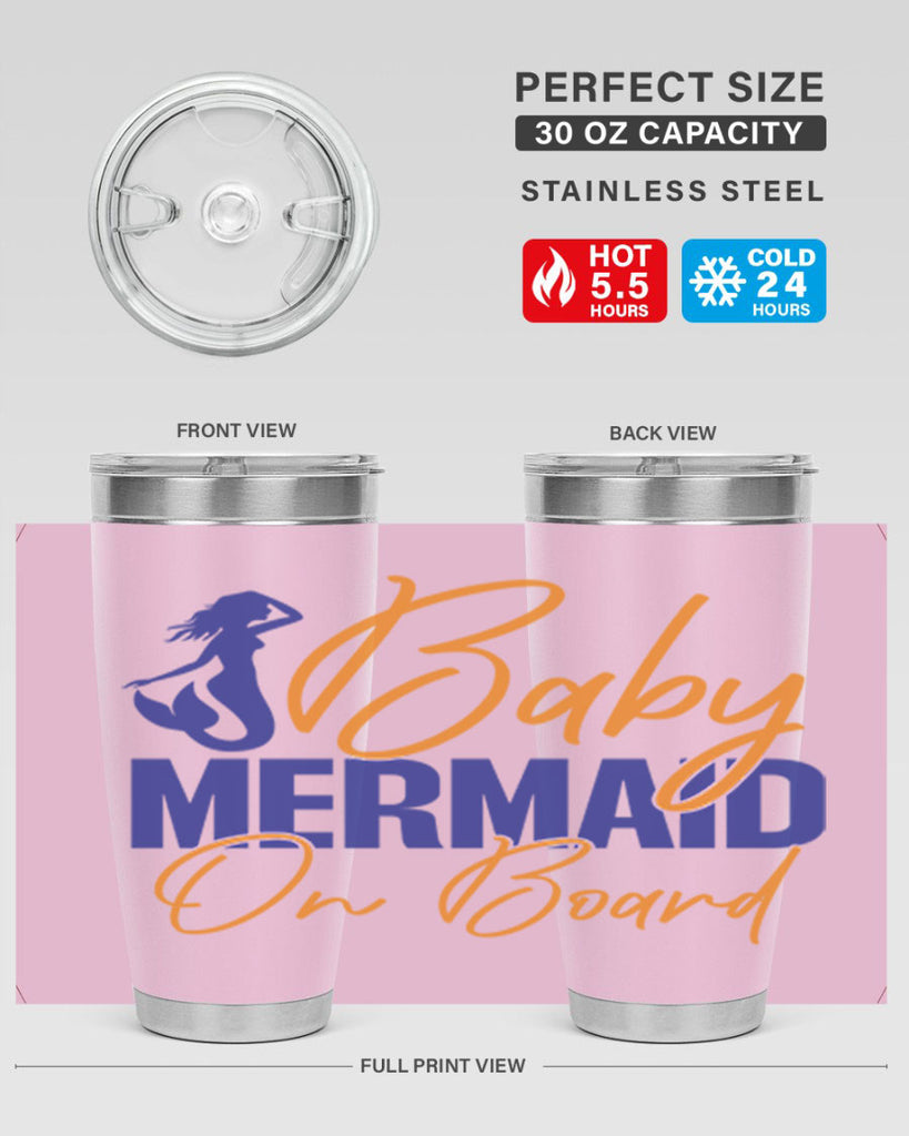 Baby Mermaid on Board 20#- mermaid- Tumbler