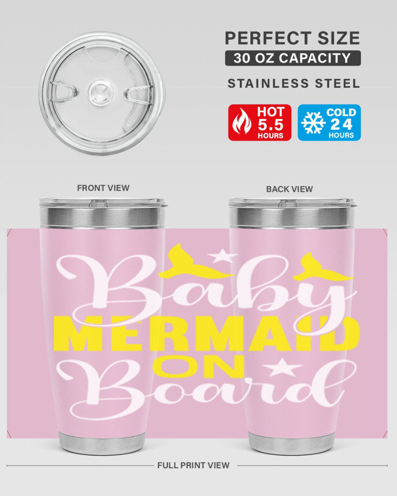 Baby Mermaid on Board 21#- mermaid- Tumbler