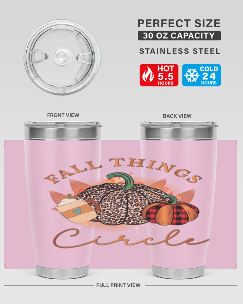 Fall Things Circle 133#- fall- Tumbler