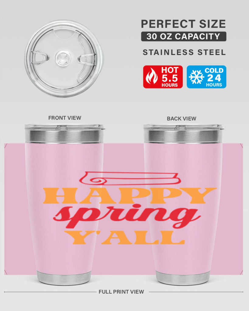 Happy spring y'all 166#- spring- Tumbler