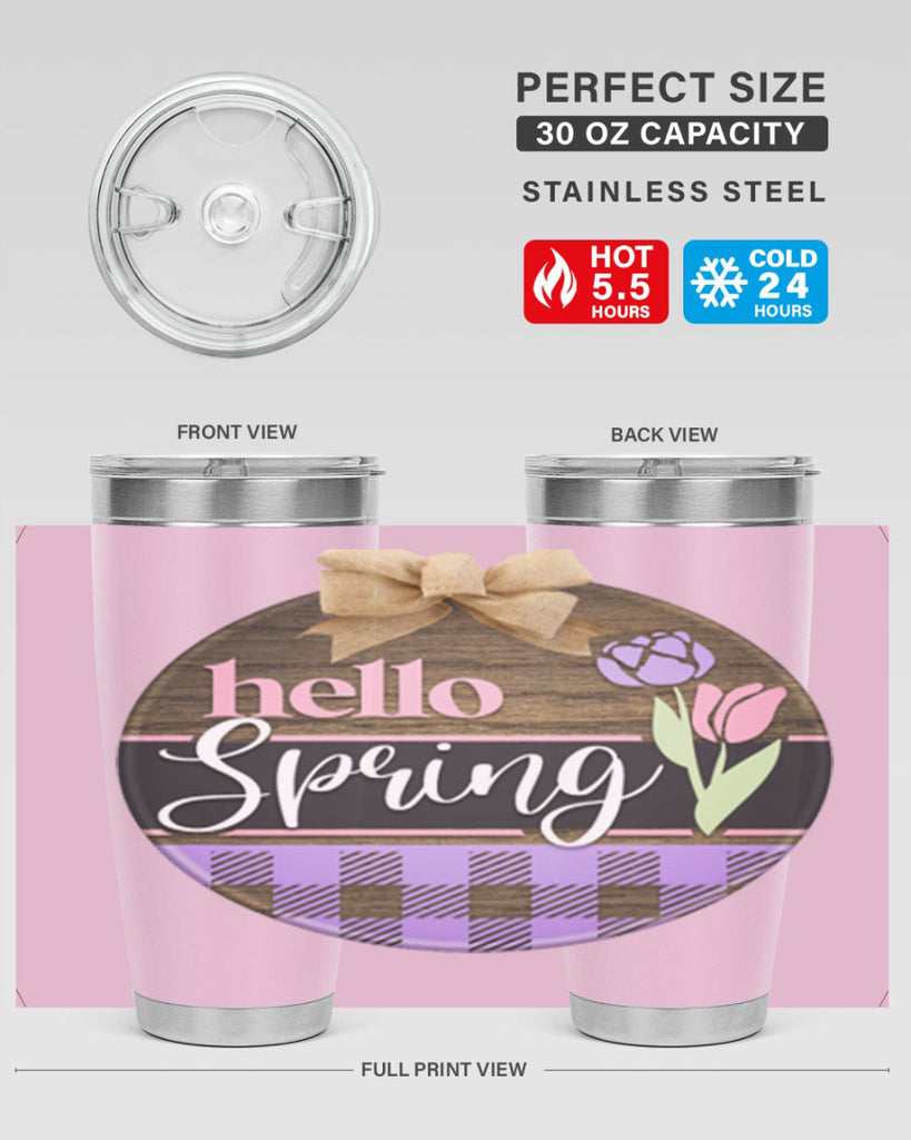 Hello spring plaid Mockup205#- spring- Tumbler
