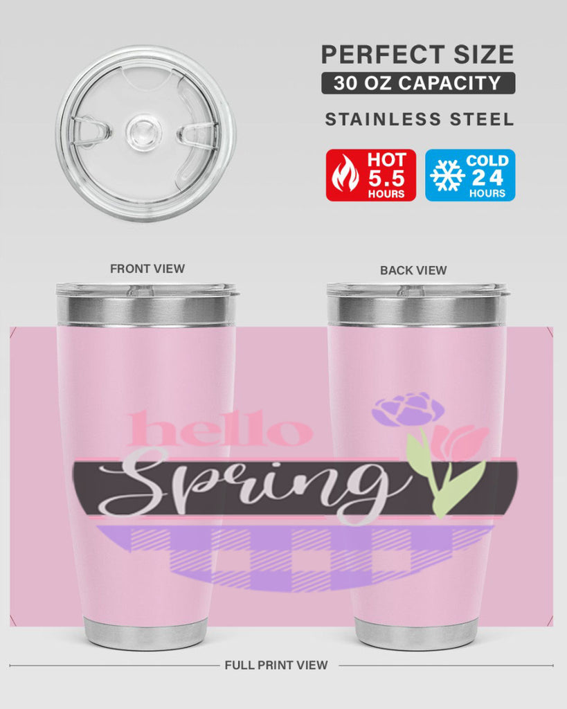 Hello spring plaid206#- spring- Tumbler