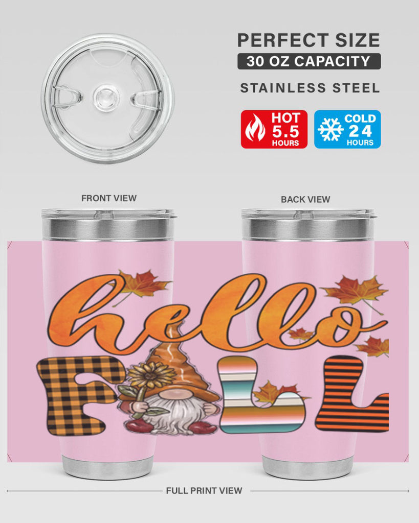 HelloFallVintageGnome 299#- fall- Tumbler