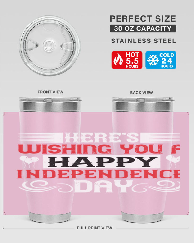 Heres wishing you a happy Independence Day Style 111#- Fourt Of July- Tumbler
