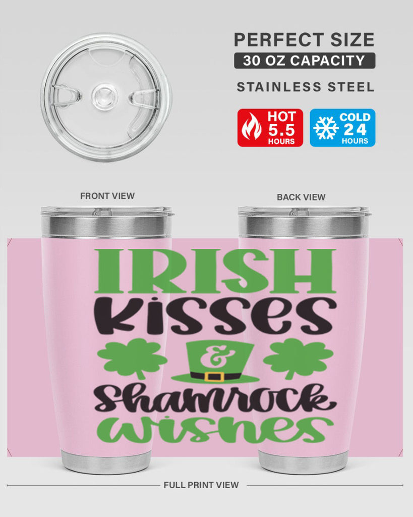 Irish Kisses Shamrock Wishes Style 81#- St Patricks Day- Tumbler