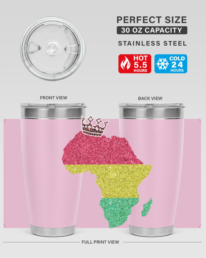 Juneteenth Crown Africa Flag 6#- Juneteenth- tumbler