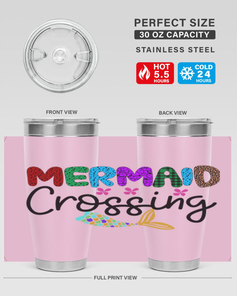 Mermaid Crossing 399#- mermaid- Tumbler