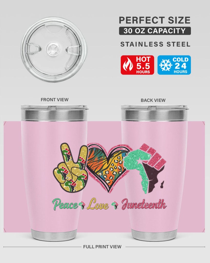 Peace Love Juneteenth Day Fist Png 8#- Juneteenth- tumbler