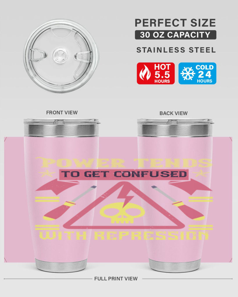 Power tends to get confused with repression Style 17#- electrician- tumbler