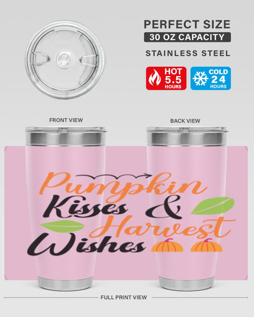 Pumpkin Kisses Harvest Wishes 523#- fall- Tumbler