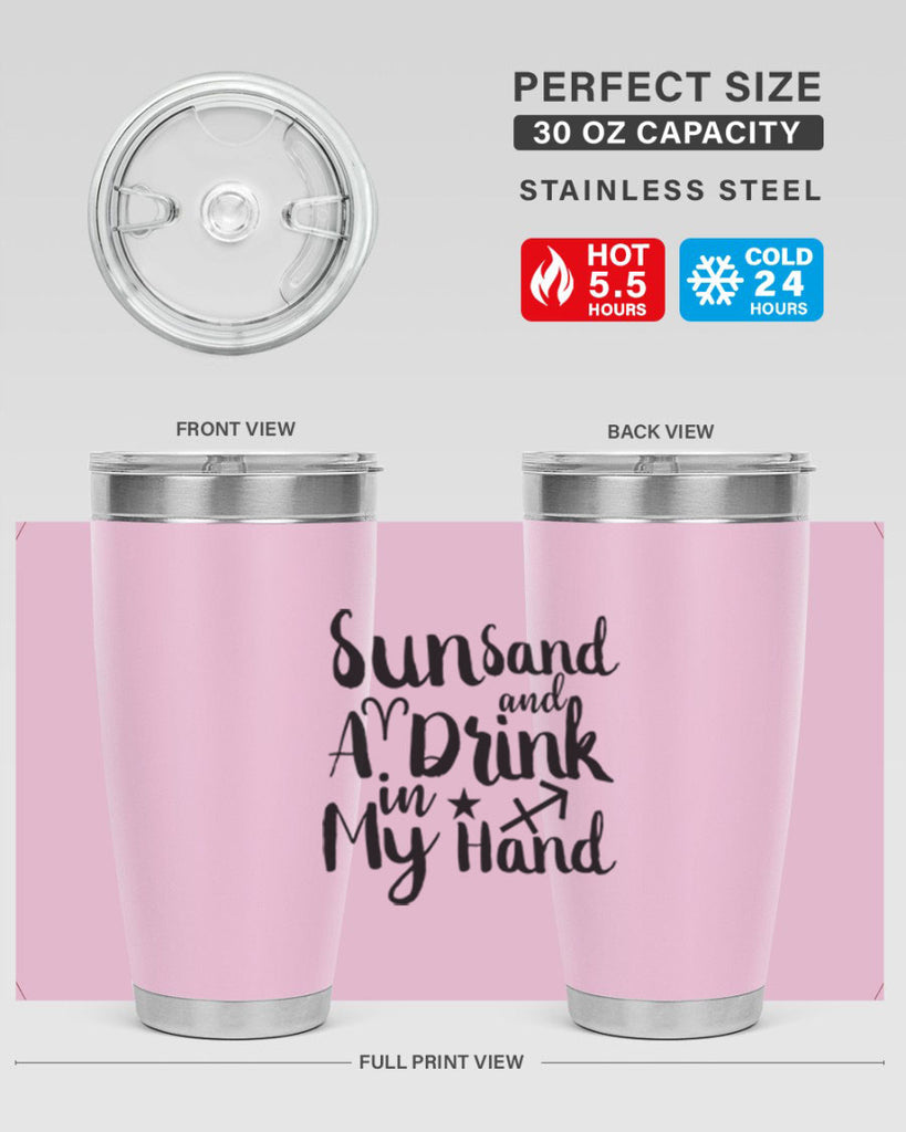 Sun Sand And A Drink In My Hand 480#- zodiac- Tumbler
