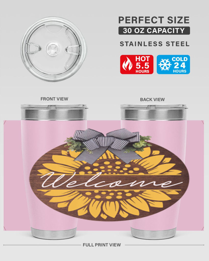Welcome Sunflower Mockup584#- spring- Tumbler