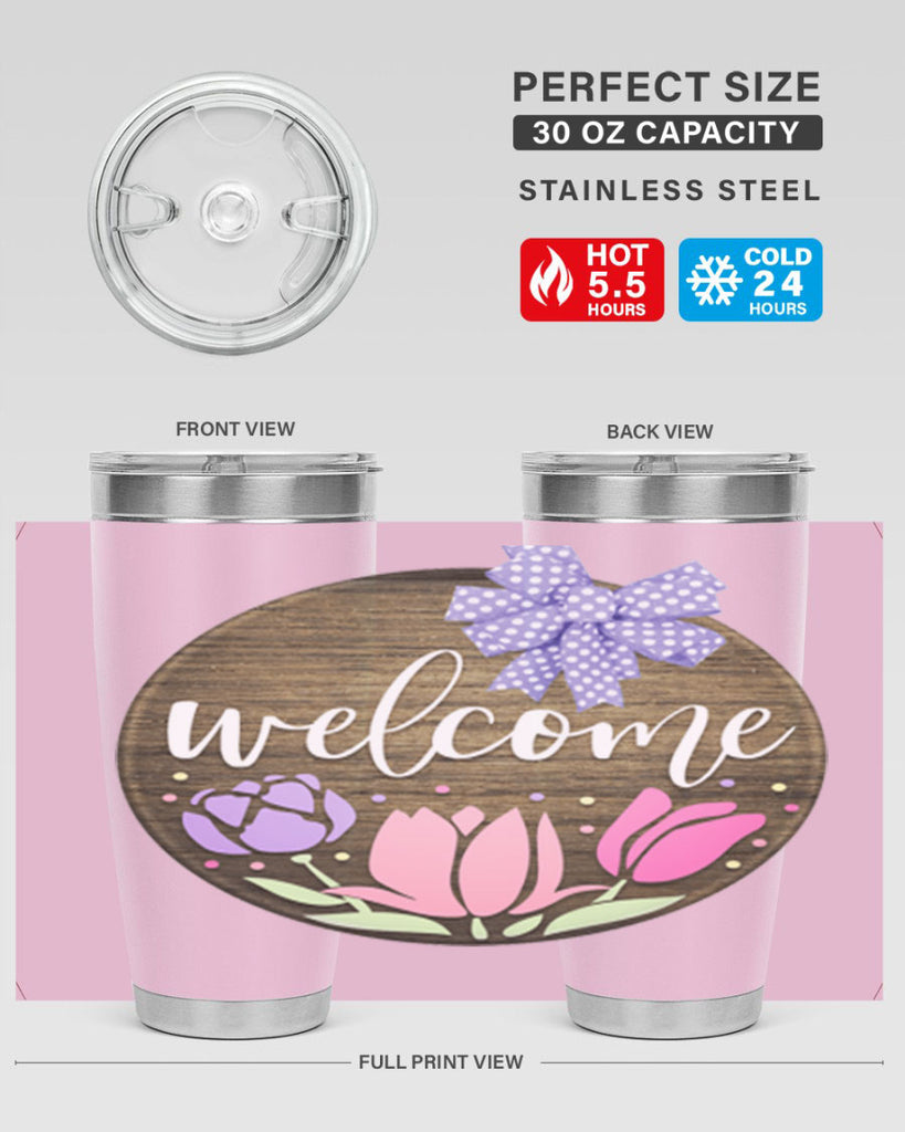 Welcome three flowers Mockup586#- spring- Tumbler