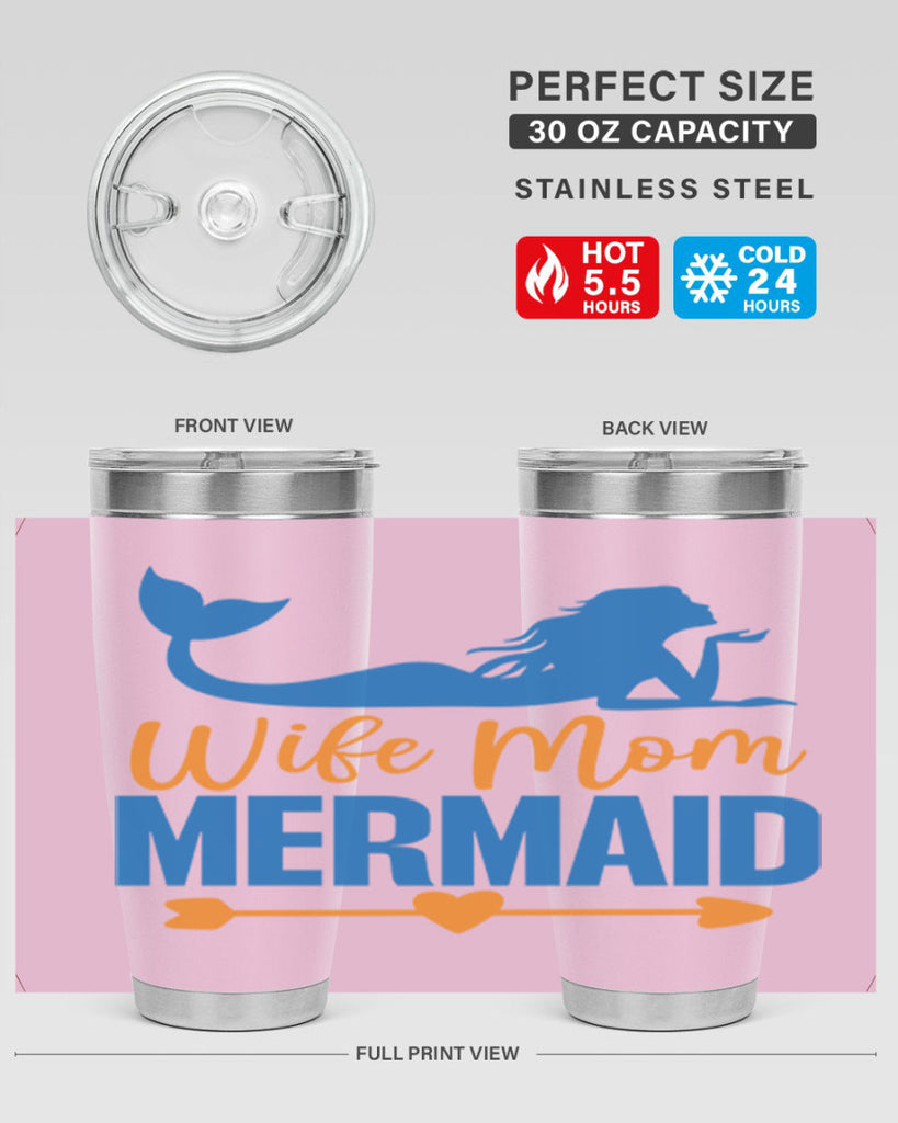 Wife Mom Mermaid 673#- mermaid- Tumbler