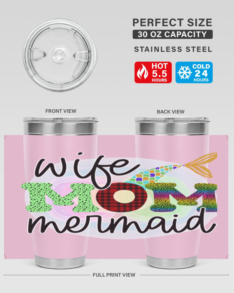 Wife Mom Mermaid 674#- mermaid- Tumbler