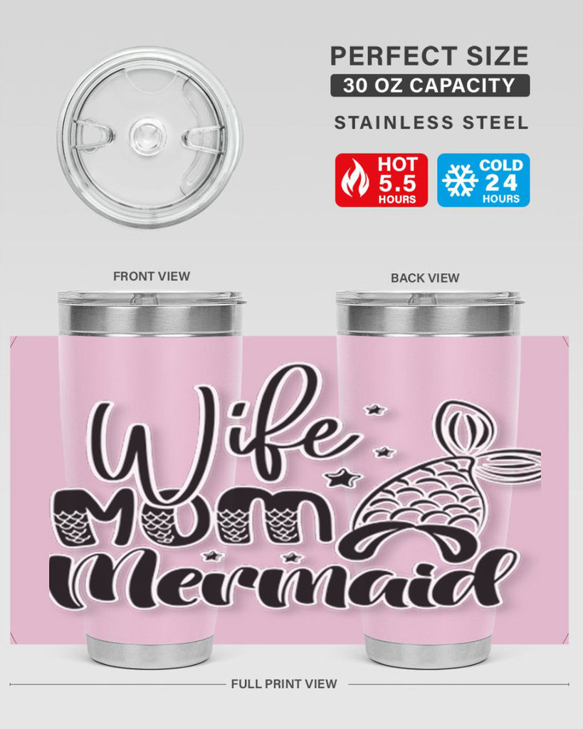 Wife Mom Mermaid 675#- mermaid- Tumbler