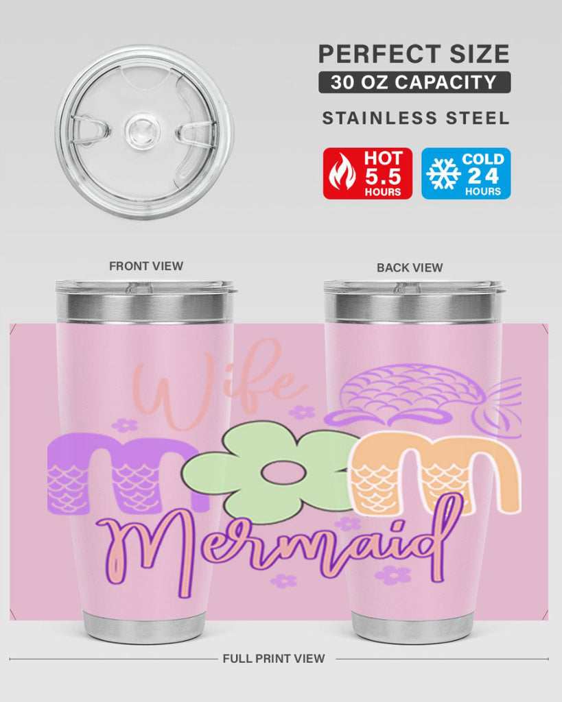 Wife Mom Mermaid 677#- mermaid- Tumbler