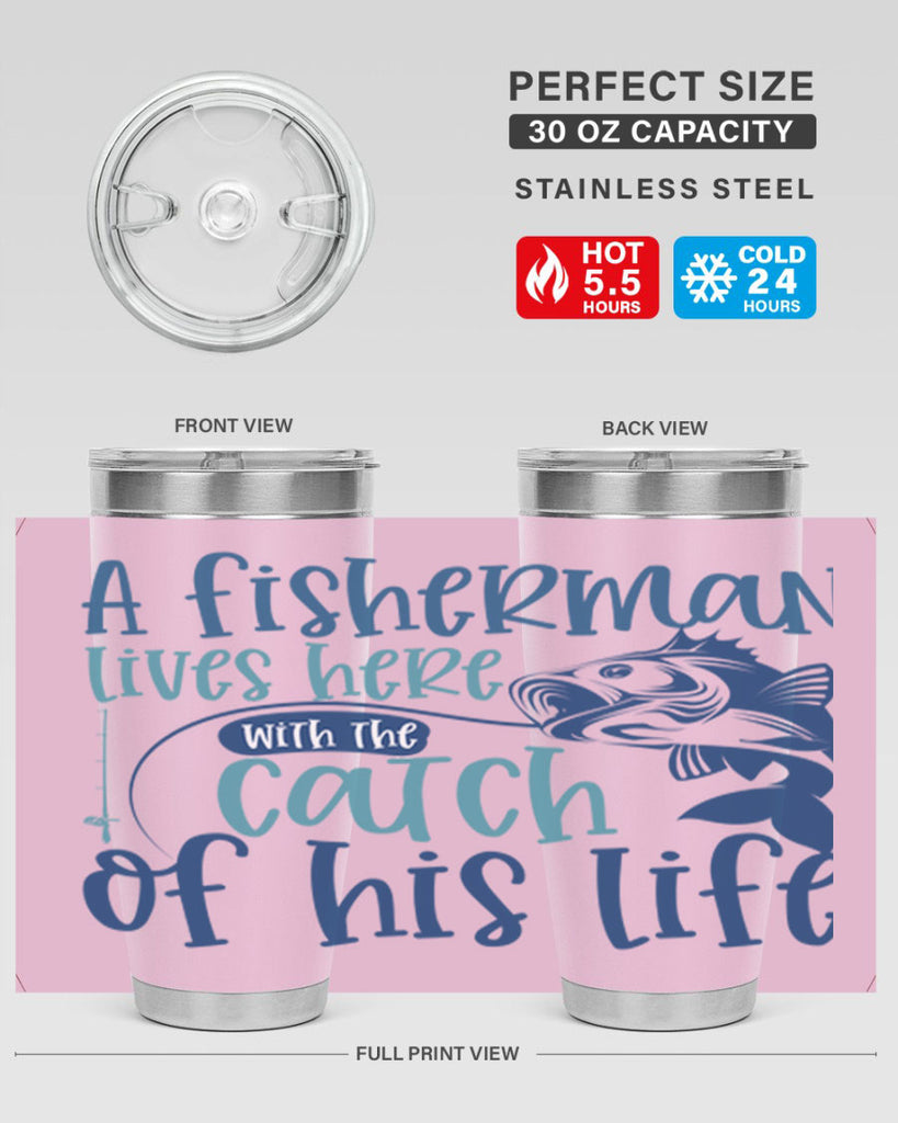 a fisherman lives here with the catch 228#- fishing- Tumbler