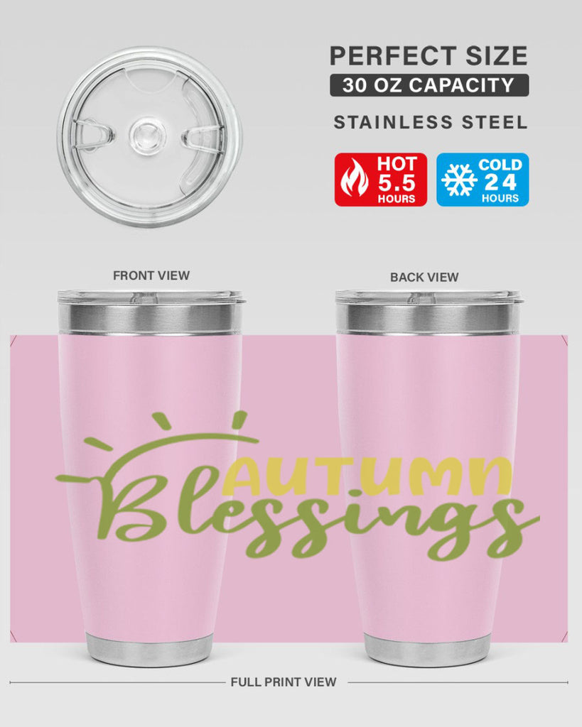 autumn blessings 66#- thanksgiving- Tumbler