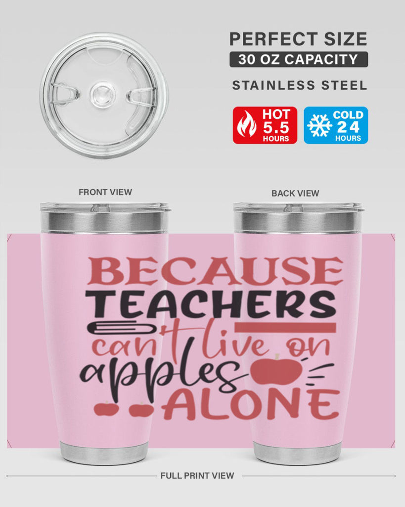 because teachers cant live on apples alone Style 191#- teacher- tumbler