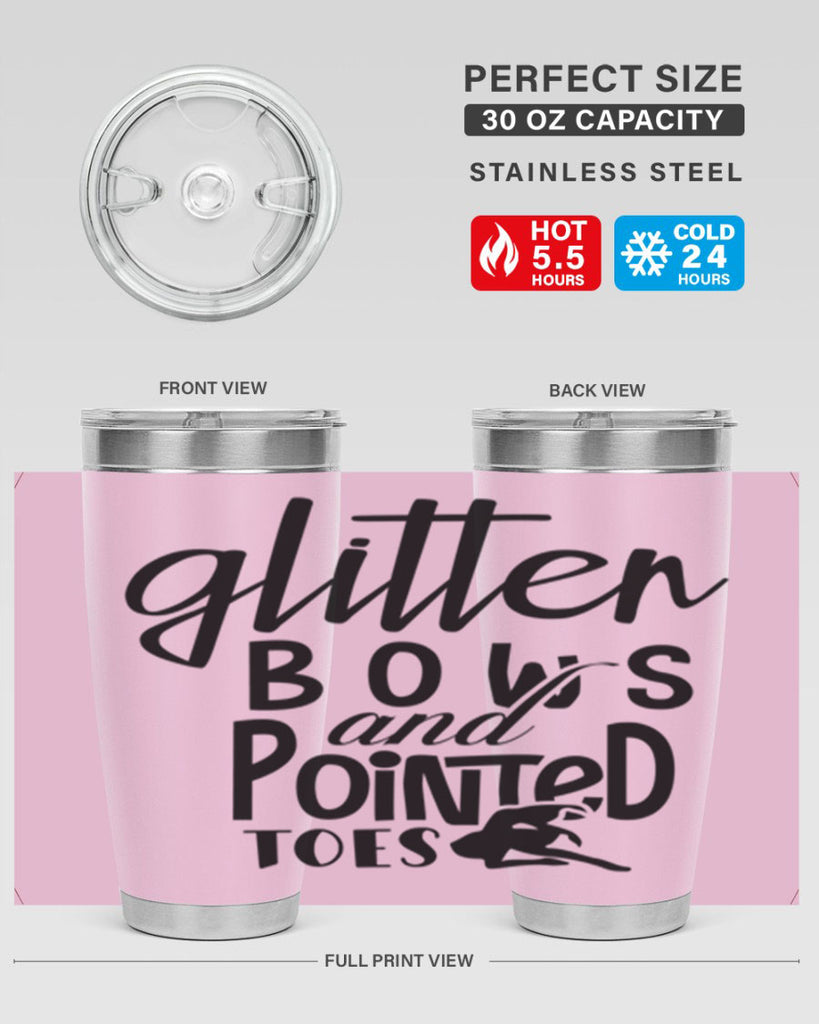 glitter bows and pointed toes 42#- ballet- Tumbler