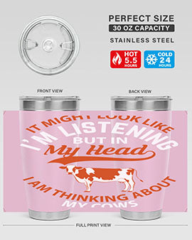 it might look like i’m listening but in my head i am thinking about my cows Style 2#- cow- Tumbler