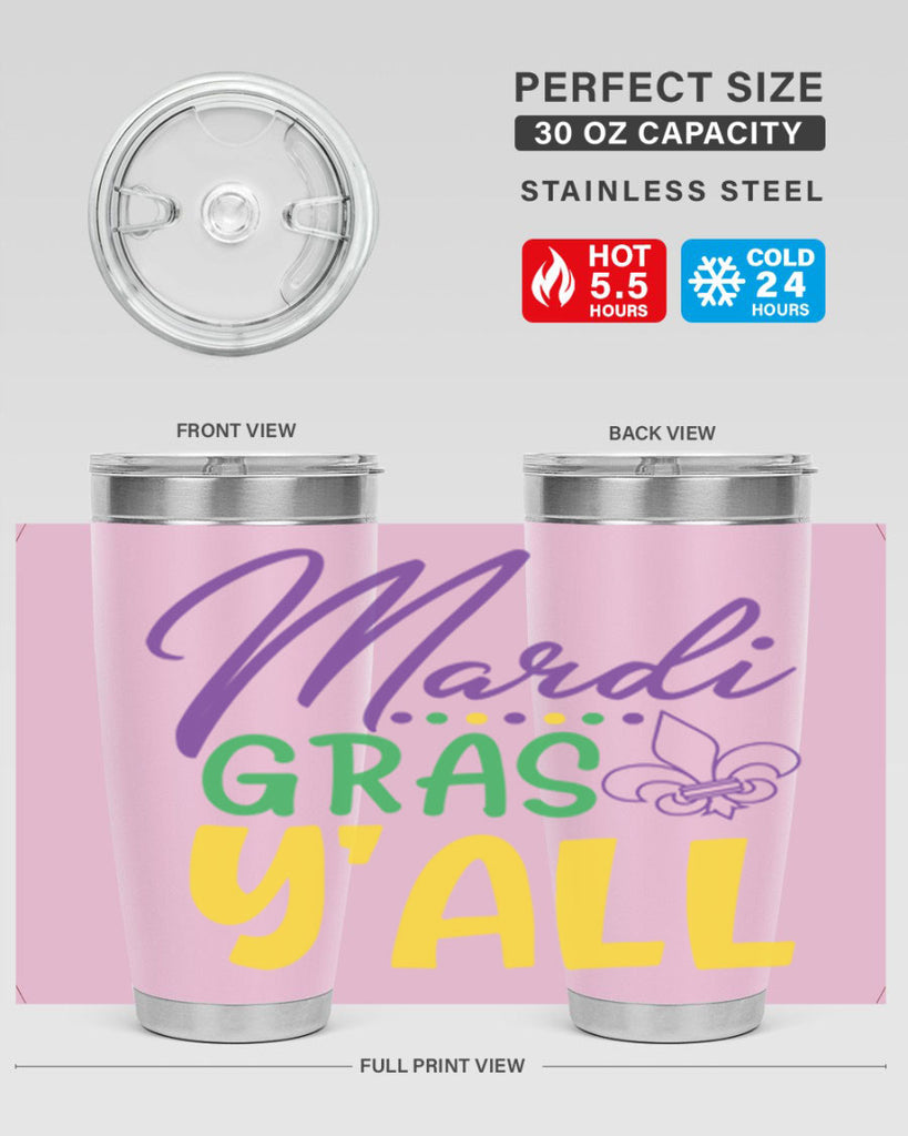 mardi gras yall 77#- mardi gras- Tumbler