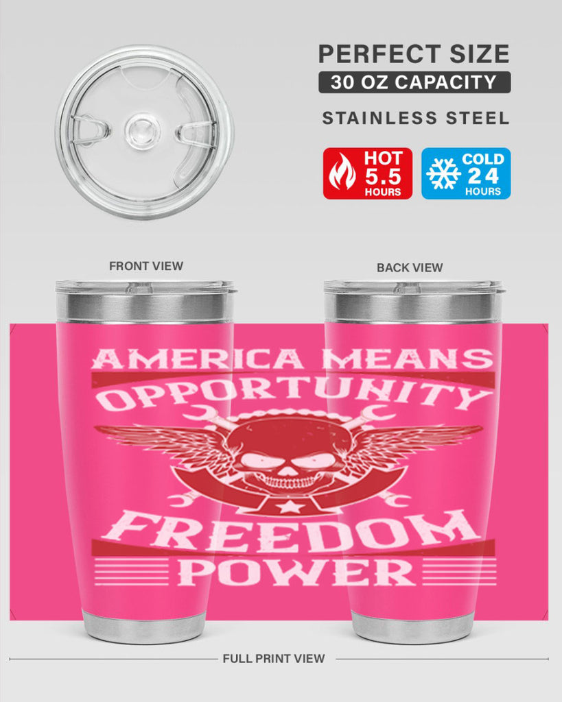 America means opportunity freedom power Style 85#- Fourt Of July- Tumbler