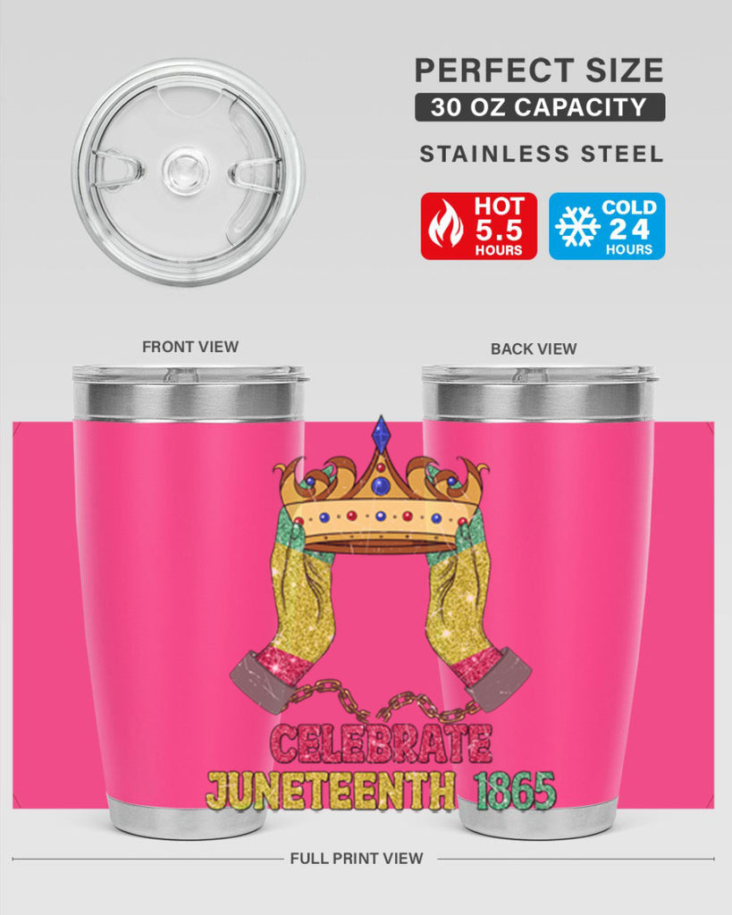 Celebrate Juneteenth 1865 Crown Designs 2#- Juneteenth- tumbler