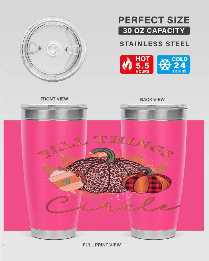 Fall Things Circle 133#- fall- Tumbler
