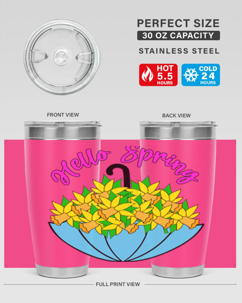 Hello Spring Umbrella Daffodils207#- spring- Tumbler