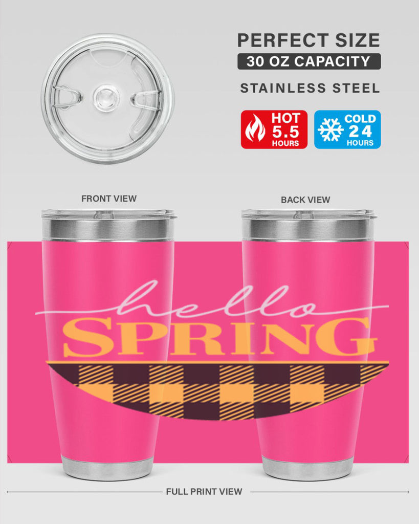 Hello Spring plaid 203#- spring- Tumbler