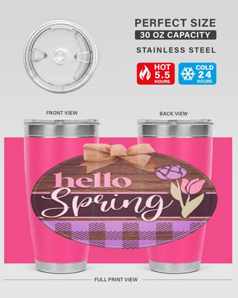 Hello spring plaid Mockup205#- spring- Tumbler