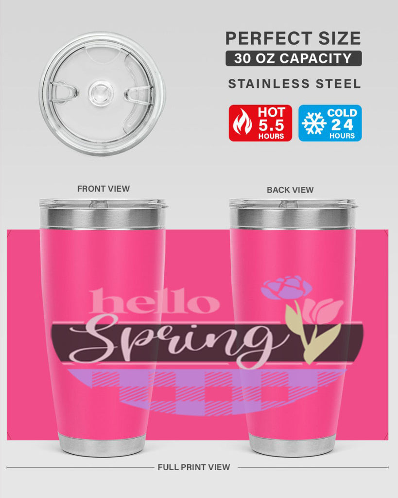 Hello spring plaid206#- spring- Tumbler