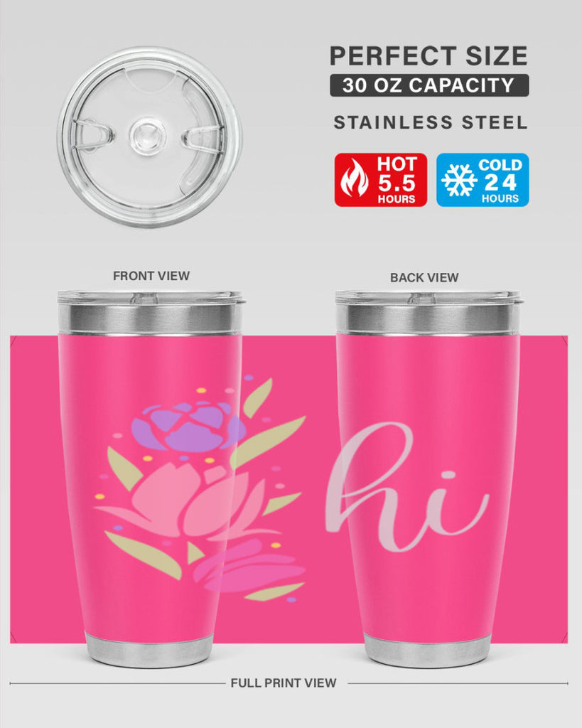 Hi pink flowers238#- spring- Tumbler