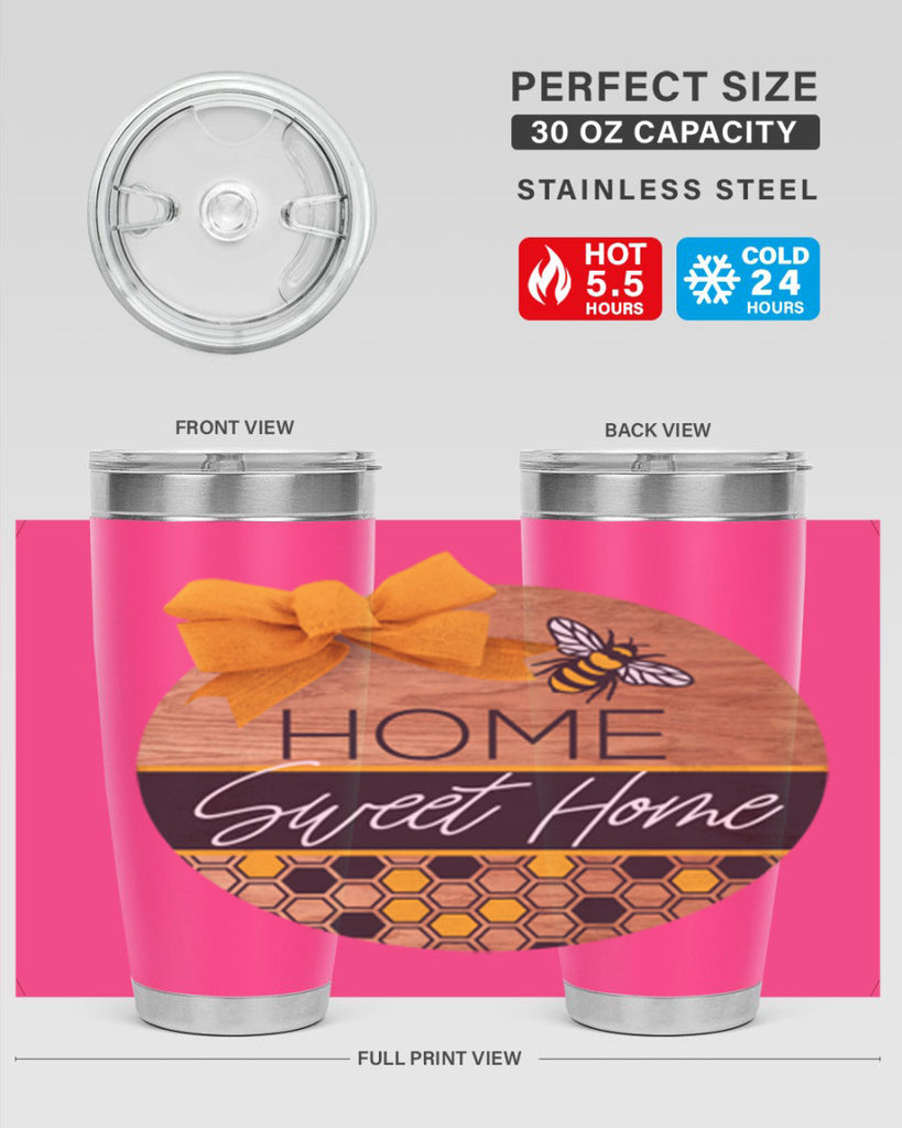 Home Sweet Home Bee and hive pattern Mockup242#- spring- Tumbler