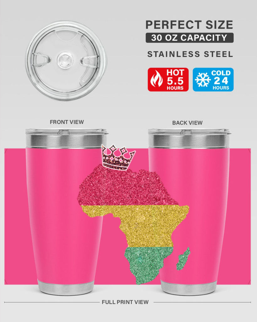 Juneteenth Crown Africa Flag 6#- Juneteenth- tumbler