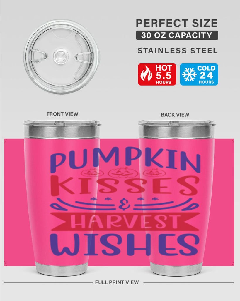 Pumpkin Kisses Harvest Wishes 522#- fall- Tumbler