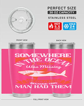 Somewhere in the ocean a shark was missing its cold eyes because this man had them Style 20#- shark  fish- Tumbler