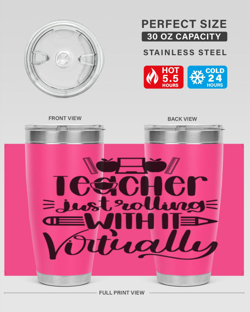 Teacher Just Rolling Style 53#- teacher- tumbler