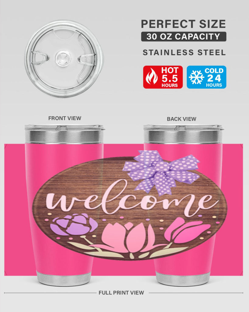 Welcome three flowers Mockup586#- spring- Tumbler