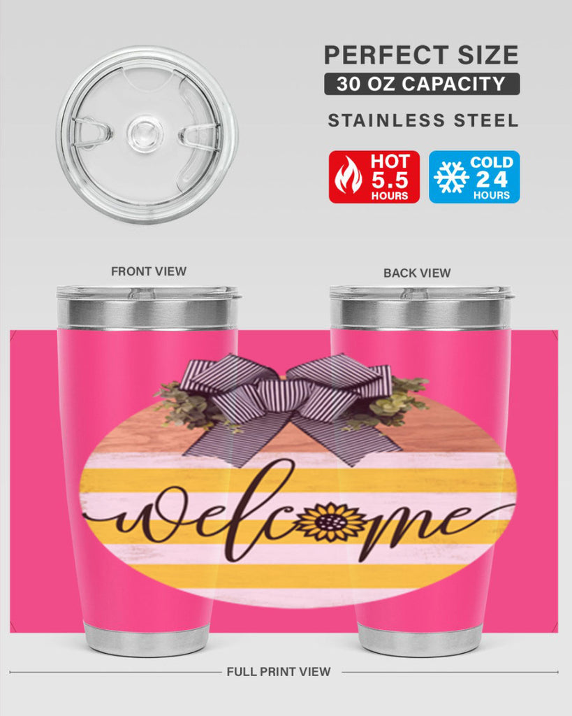 Welcome with sunflower Mockup591#- spring- Tumbler