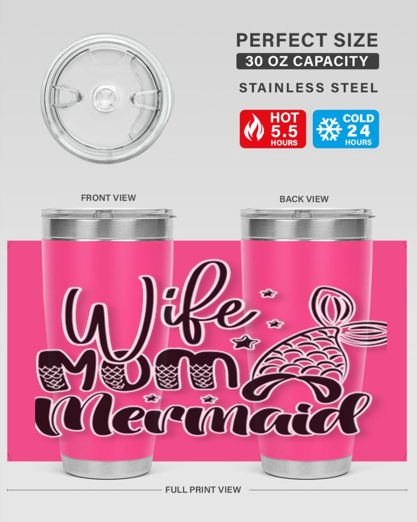 Wife Mom Mermaid 675#- mermaid- Tumbler