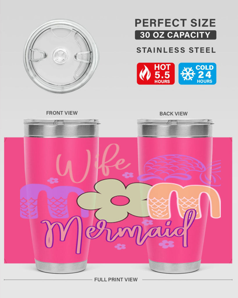 Wife Mom Mermaid 677#- mermaid- Tumbler