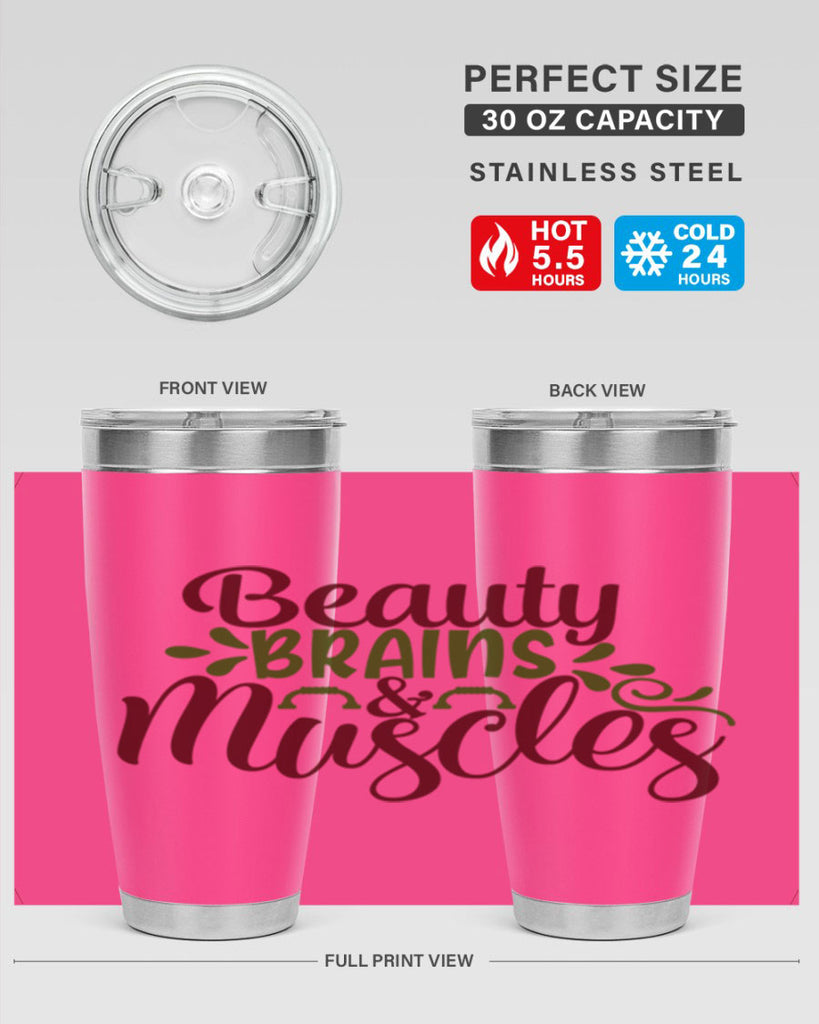 beauty brains muscles 52#- gym- Tumbler