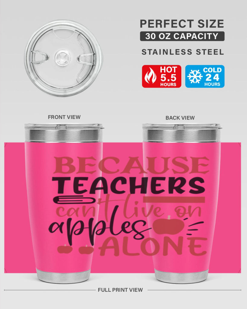 because teachers cant live on apples alone Style 191#- teacher- tumbler