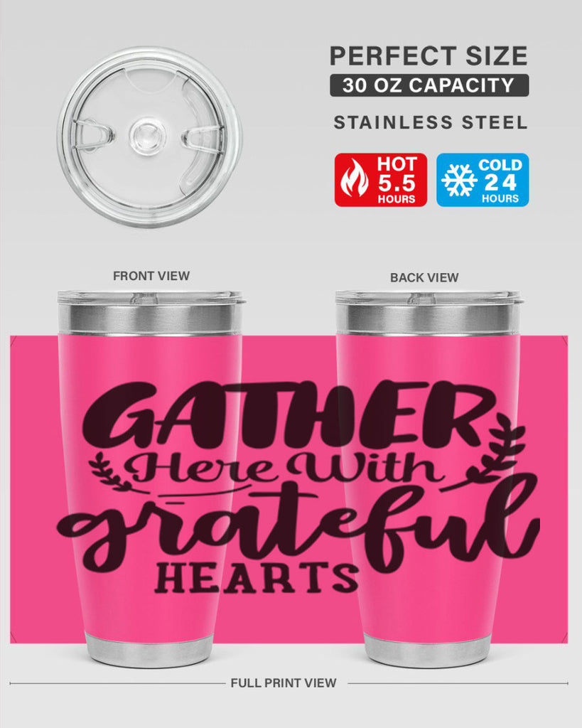 gather here with grateful hearts 62#- thanksgiving- Tumbler