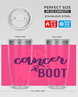 give cancer the boot Style 11#- breast cancer- Tumbler