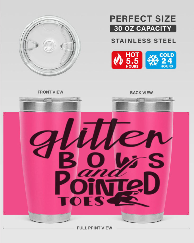 glitter bows and pointed toes 42#- ballet- Tumbler