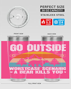 go outside worst case scenario a bear kills you  54#- Bears- Tumbler